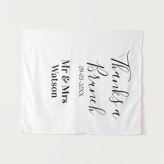 Thanks a brunch post wedding name date simple wandkleed (Voorkant (horizontaal))
