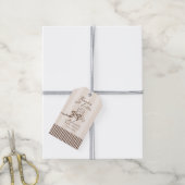 Thanks a Latte Bebe Cafe Brown Bow Baby Shower Cadeaulabel (Met Touw)
