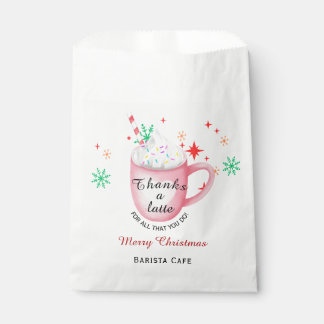 Thanks a latte Christmas coffee shop logo Bedankzakje
