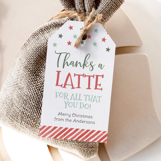 Thanks a Latte Holiday Christmas Tag Cadeaulabel