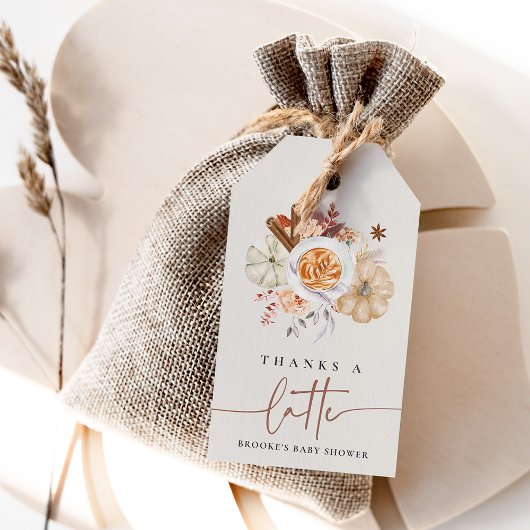 "Thanks a Latte" Pumpkin Spice Baby Shower Favor Cadeaulabel