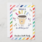 Thanks a latte purple gift card holder coffee card kaart (Voorkant)