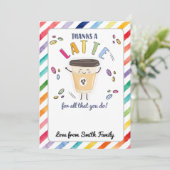 Thanks a latte purple gift card holder coffee card kaart (Staand voorkant)