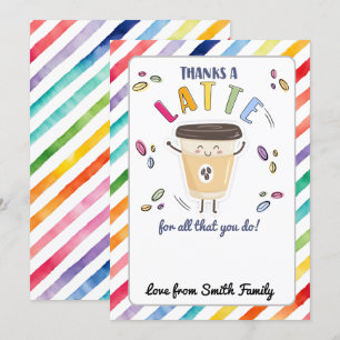 Thanks a latte purple gift card holder coffee card kaart