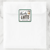 Thanks a Latte Teacher Appreciation Gift Vierkante Sticker (Tas)