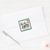 Thanks a Latte Teacher Appreciation Gift Vierkante Sticker (Envelop)