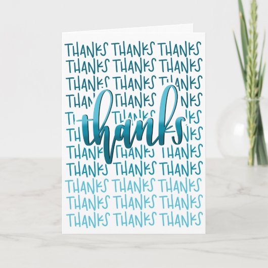 Thanks A Lot. - Thank You Card - Blue Calligraphy Bedankkaart (Voorkant)