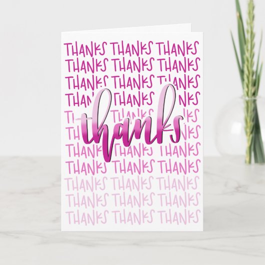 Thanks A Lot. - Thank You Card - Pink Calligraphy Bedankkaart (Voorkant)