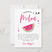 Thanks A Melon Roze Watermeloen Verjaardag Bedankkaart (Voorkant)