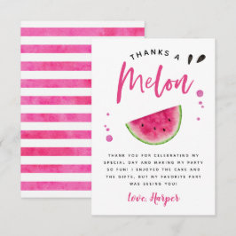 Thanks A Melon Roze Watermeloen Verjaardag Bedankkaart