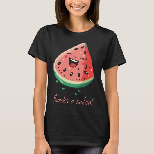Thanks a melon Vegan Vegetarian Plantbased Meatfre T-shirt (Voorkant)