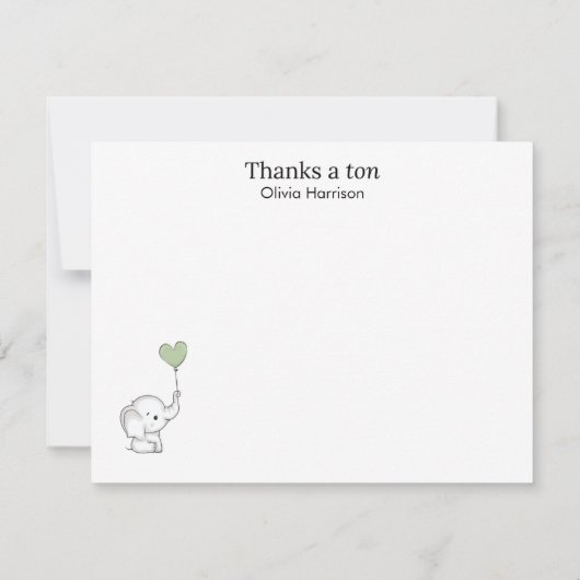 “Thanks a Ton” Thank You Note Card (Achterkant)