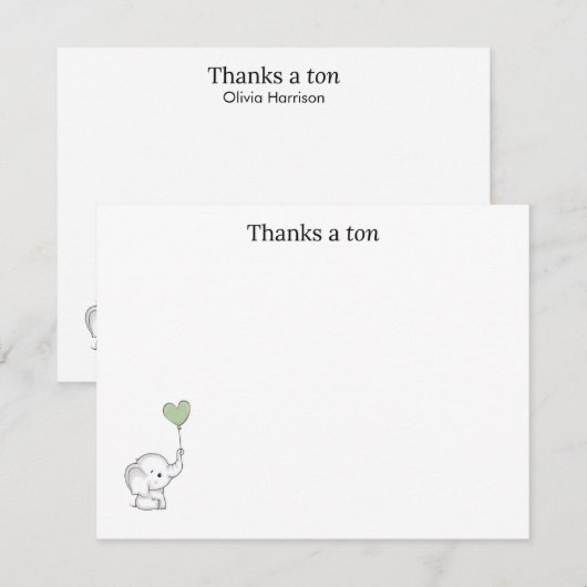 “Thanks a Ton” Thank You Note Card (Voorkant / Achterkant)