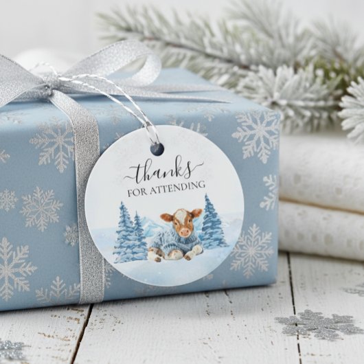 Thanks Baby Cow Christmas Winter  Bedankjes Labels