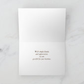 Thanks Business Appreciation Simple Brown Bedankkaart (Binnen)