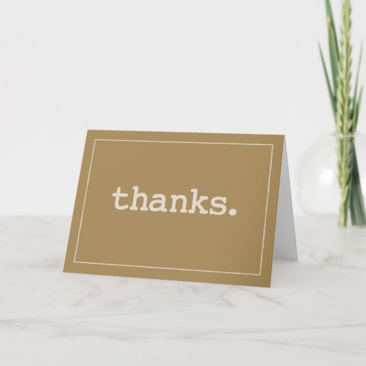 Thanks Business Appreciation Simple Brown Bedankkaart (Voorkant)
