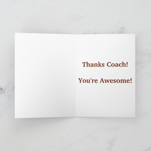 Thanks Coach Card Keep Change Inside Bedankkaart (Binnen)