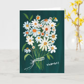 THANKS Daisy Bouquet Handpainted Gouache  Kaart (Gele Bloem)