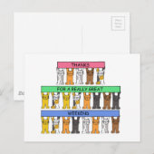 Thanks for a Great Weekend Cartoon Cats Briefkaart (Voorkant / Achterkant)