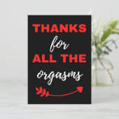 Thanks For All The Orgasms Bedankkaart (Staand voorkant)