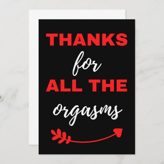 Thanks For All The Orgasms Bedankkaart (Voorkant / Achterkant)