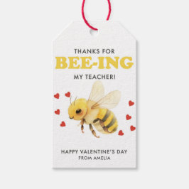 Thanks for Bee-ing My Teacher Valentine Gift Tag Cadeaulabel