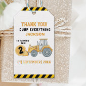 "Thanks for Building Memories –Construction Party Cadeaulabel