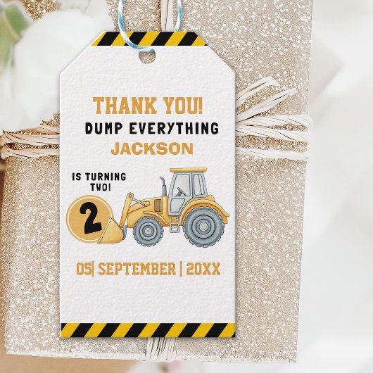 "Thanks for Building Memories –Construction Party Cadeaulabel