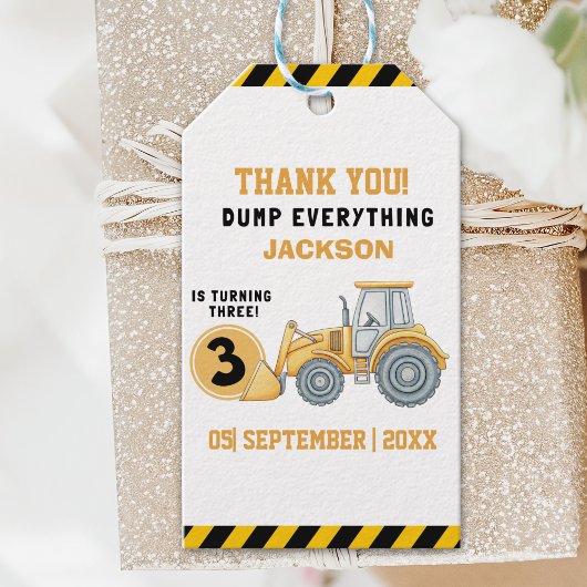 "Thanks for Building Memories –Construction Party Cadeaulabel