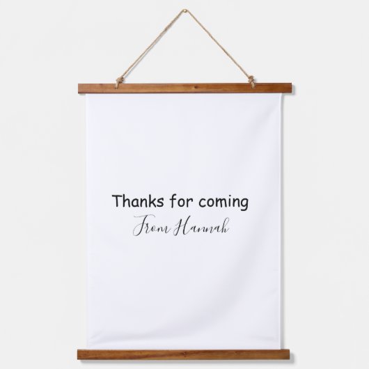 thanks for coming add name text message babyshower hangend wandkleed (Voorkant)