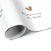 thanks for coming add name text message gold heart cadeaupapier (Rol Hoek)