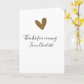 thanks for coming add name text message gold heart kaart (Gele Bloem)