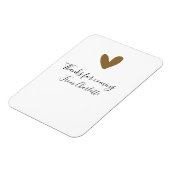 thanks for coming add name text message gold heart magneet (Linkerzijde)