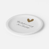 thanks for coming add name text message gold heart papieren bordje (Gekanteld)