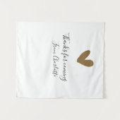 thanks for coming add name text message gold heart wandkleed (Voorkant (horizontaal))