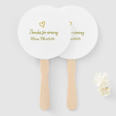 thanks for coming add name text message golden hea handwaaier (Voorkant en achterkant)