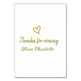 thanks for coming add name text message golden hea kaart