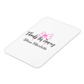 thanks for coming add name text message pink bow f magneet (Linkerzijde)