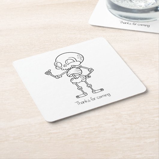 Thanks for coming skull kartonnen onderzetters (Schuin)