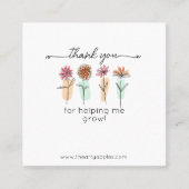 Thanks For Helping Me Grow Card – Discount Vierkante Visitekaartje (Voorkant)