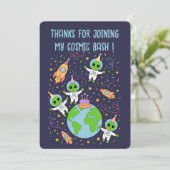 Thanks for Joining My Cosmic Birthday Bash – Space Feestdagenkaart (Staand voorkant)