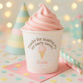 Thanks for Making My Party Sweet | Pink Ice Cream  Ronde Sticker