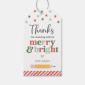 Thanks for Making School Merry and Bright Holiday Cadeaulabel (Voorkant)
