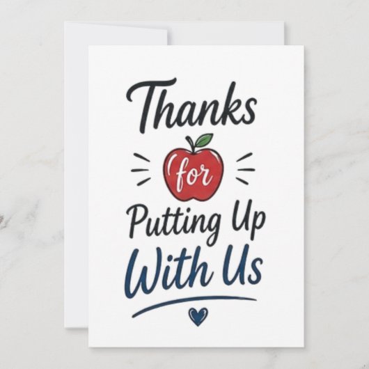 Thanks for Putting Up With Us Kaart (Voorkant)