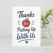 Thanks for Putting Up With Us Kaart (Staand voorkant)
