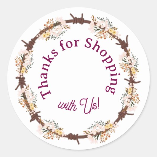 Thanks for Shopping with Us! Ronde Sticker (Voorkant)