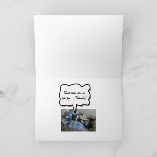 Thanks for the Party with Cute Dog Bedankkaart (Binnen)