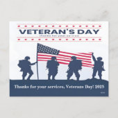 Thanks for your services, Veterans Day! 2025 Feestdagenkaart (Achterkant)