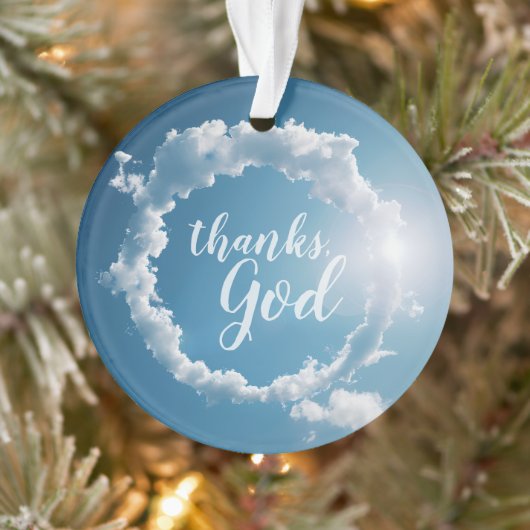 Thanks, God Clouds Photography Blue Sky Ornament (Boom)