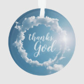 Thanks, God Clouds Photography Blue Sky Ornament (achterkant)